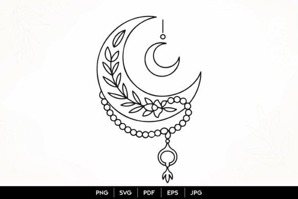 Download Islamic Crescent Moon Floral SVG - Premium Resources