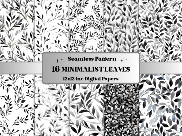 Download Seamless Black and White Leaves Pattern - Pattern Collection