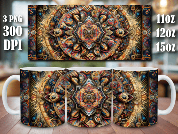 Download Steampunk Geometric Mandala Mug Wrap Png - Geometric mandala Collection