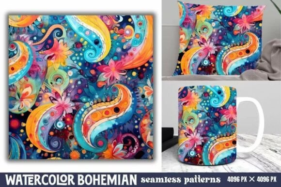 Download Seamless Watercolor Bohemian Pattern - Pattern Collection