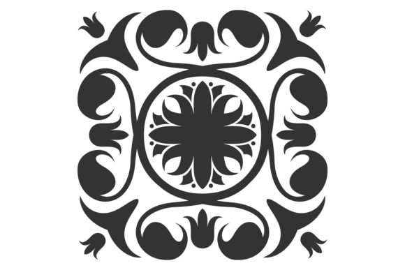 Download Square Black Ornament. Wall Tile or Floo - Ornament Collection