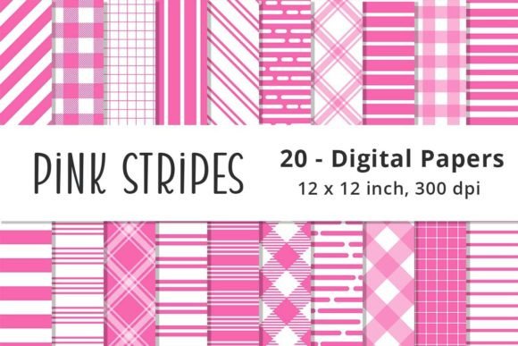 Download Pink Stripes Digital Paper Patterns - Pattern Collection