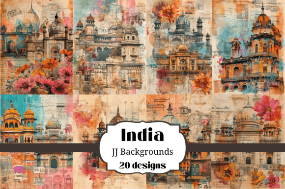 Download 20 India Junk Journal Backgrounds - Backgrounds Collection