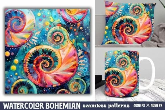 Download Seamless Watercolor Bohemian Pattern - Pattern Collection