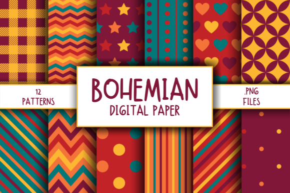 Download Bohemian Pattern Digital Paper - Pattern Collection