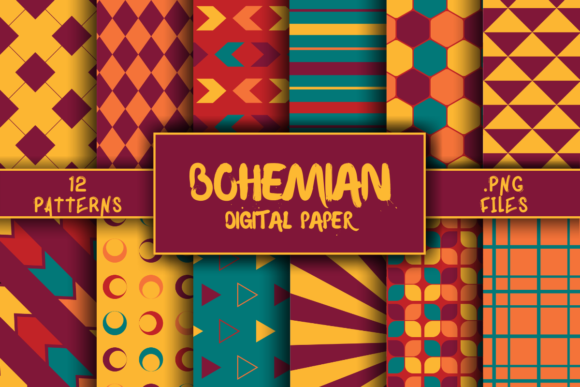 Download Bohemian Pattern Digital Paper - Pattern Collection