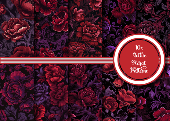 Download Gothic Floral Patterns Collection - Pattern Collection