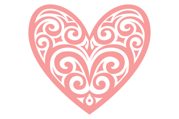 Download Heart Shape with Decorative Ornament. Pi - Ornament Collection