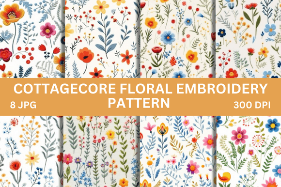 Download Cottagecore Floral Embroidery Pattern - Pattern Collection
