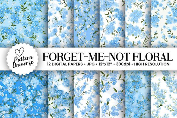 Download Forget Me Not Blue Floral Patterns - Pattern Collection