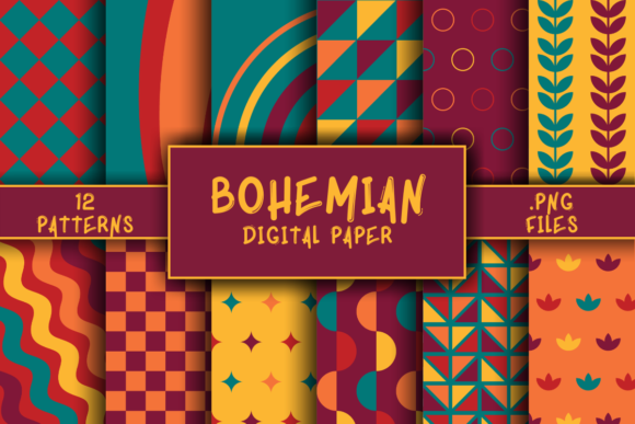 Download Bohemian Pattern Digital Paper - Pattern Collection