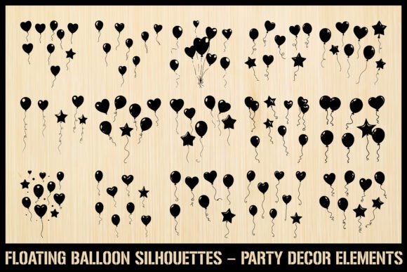 Download Floating Balloon Silhouette Bundle - Premium Resources
