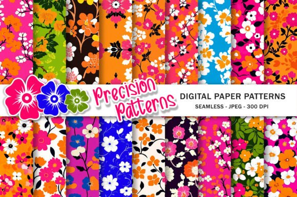 Download Orange and Pink Floral Patterns - Pattern Collection
