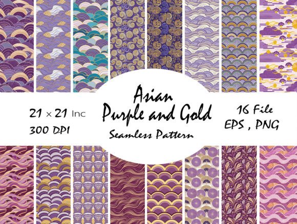 Download Asian .Purple and Gold Abstract Pattern - Pattern Collection