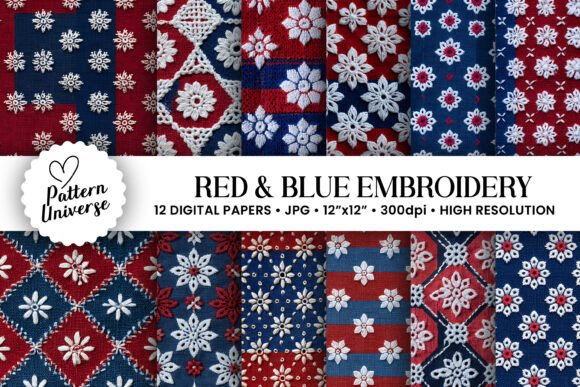 Download Red Blue Chikankari Embroidery Pattern - Pattern Collection